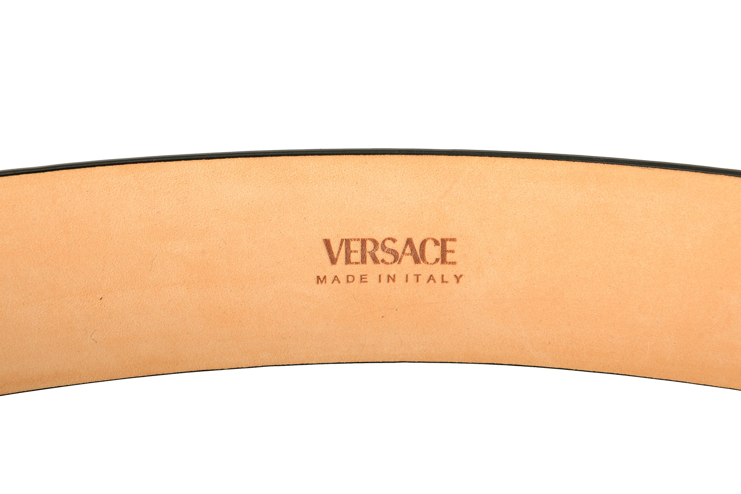 Versace Black 100%Leather Gold Medusa Head Logo Decorated Belt US 32 IT 80