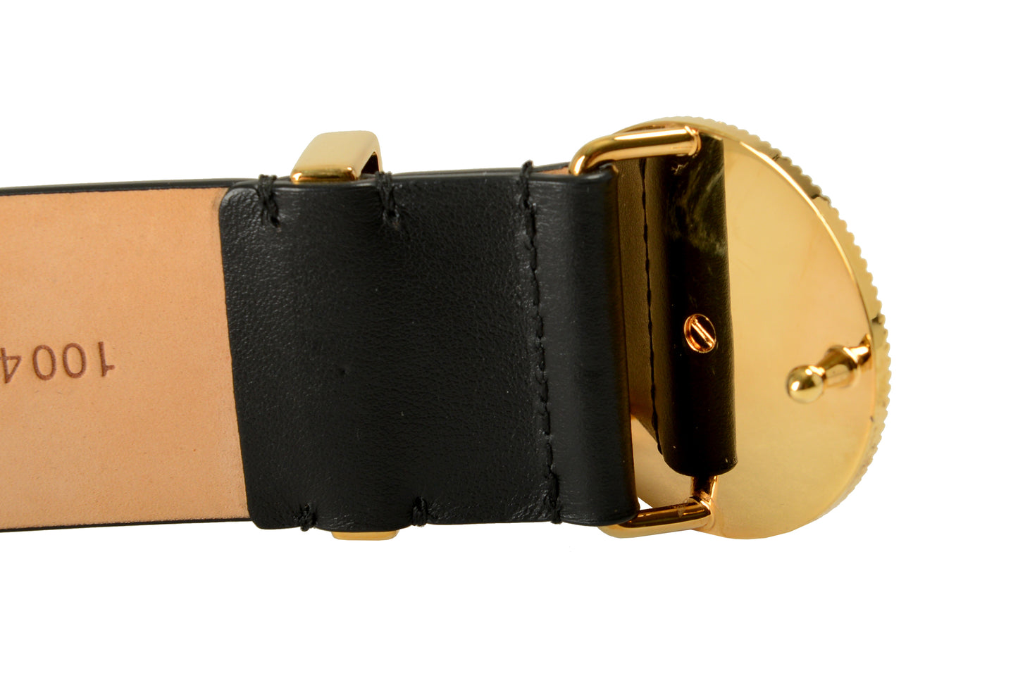 Versace Black 100%Leather Gold Medusa Head Logo Decorated Belt US 32 IT 80