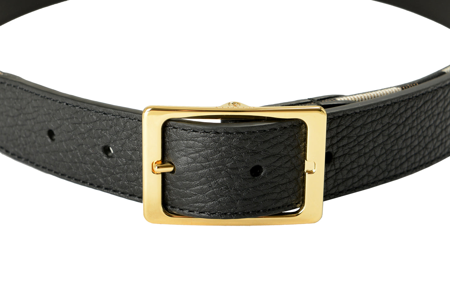 Burberry Reversible30 Housecheck Leather/Canvas Signature Print Belt US 30 IT 75