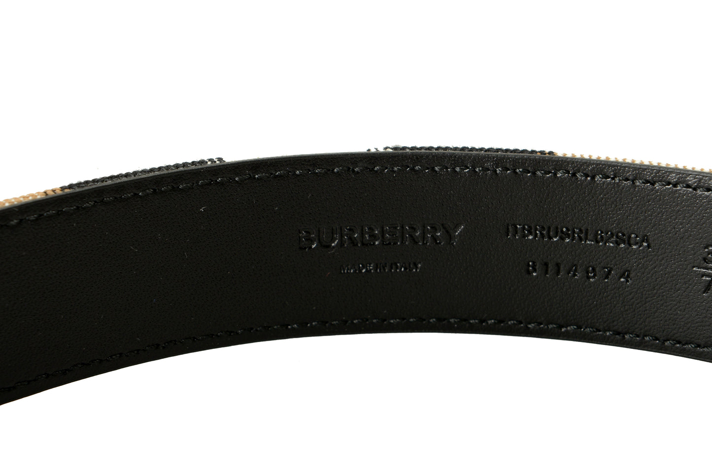 Burberry Reversible30 Housecheck Leather/Canvas Signature Print Belt US 30 IT 75
