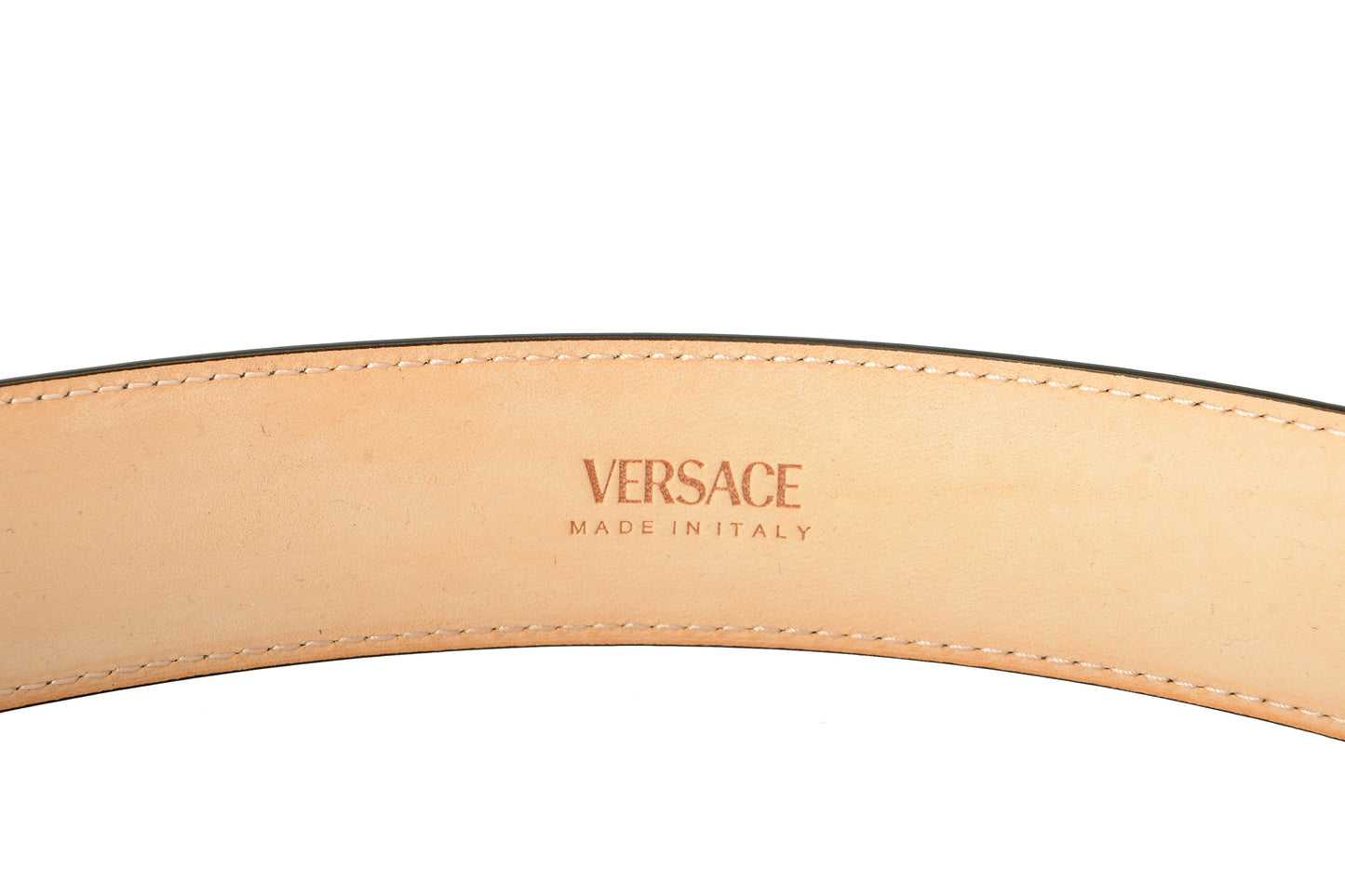 Versace Black 100% Leather Gold Buckle Decorated Belt US 28 IT 70