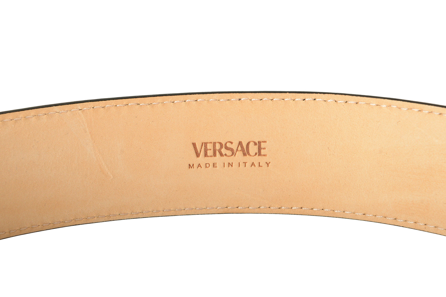 Versace Black 100% Leather Silver Medusa Decorated Belt US 28 IT 70