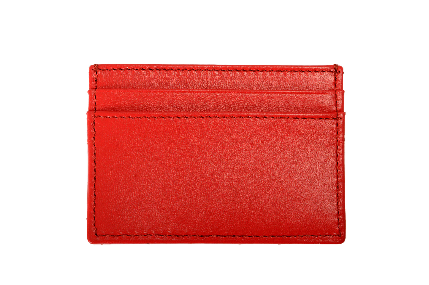 Versace True Red 100% Quilted Leather Gold Medusa Card Case Holder