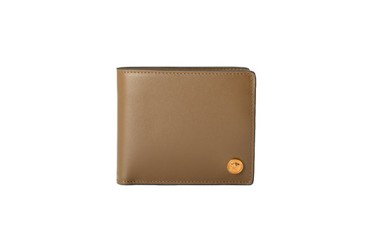 Versace Chestnut 100% Leather Gold Medusa Head Bifold Wallet W/Coin Pocket