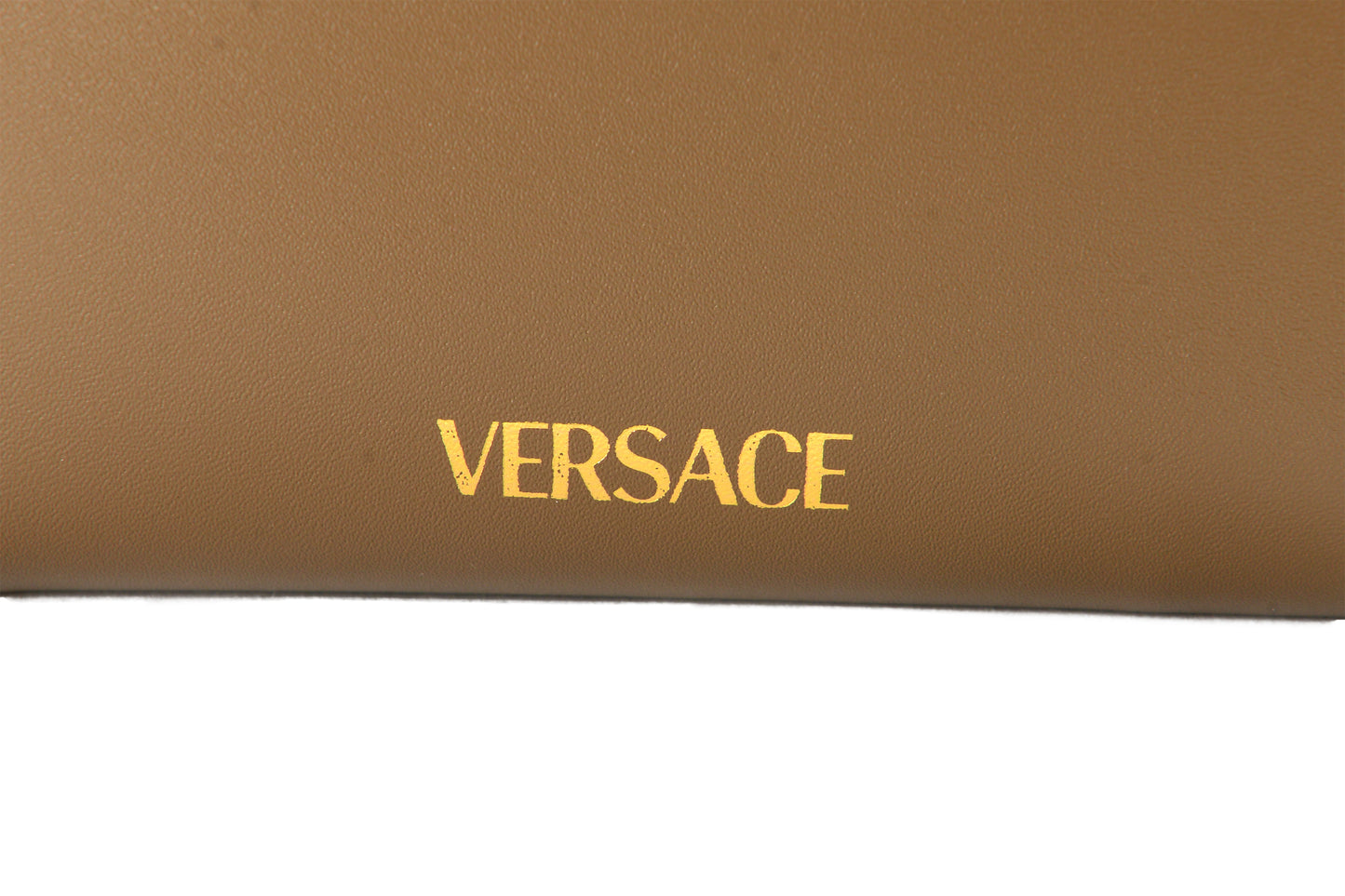 Versace Chestnut 100% Leather Gold Medusa Head Trifold Wallet