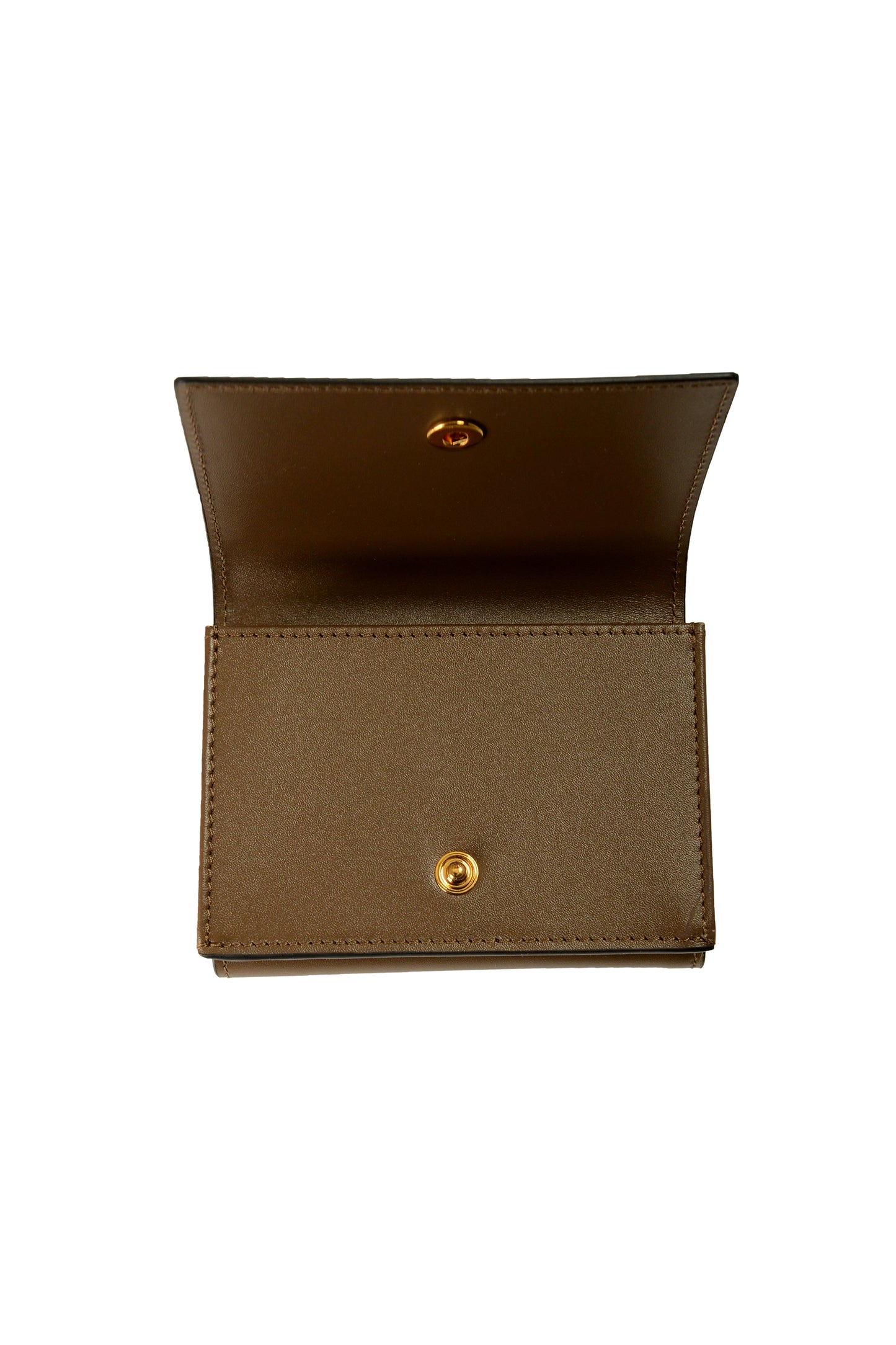 Versace Chestnut 100% Leather Gold Medusa Head Trifold Wallet