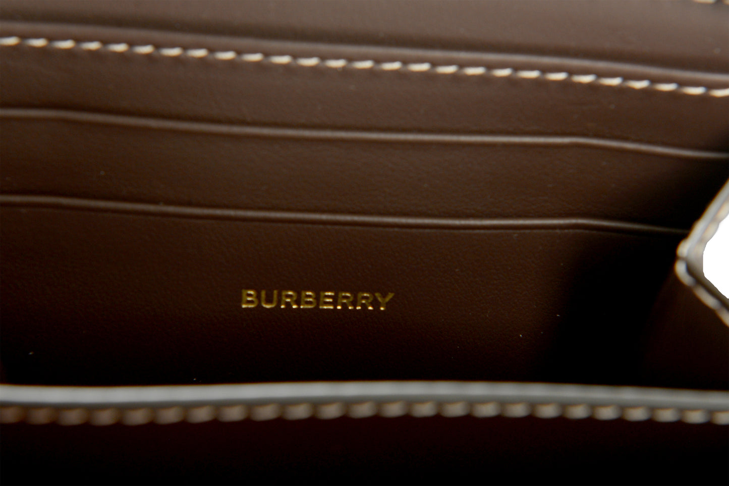 Burberry 100% Pebble Leather Brown Mini Zip Around Wallet