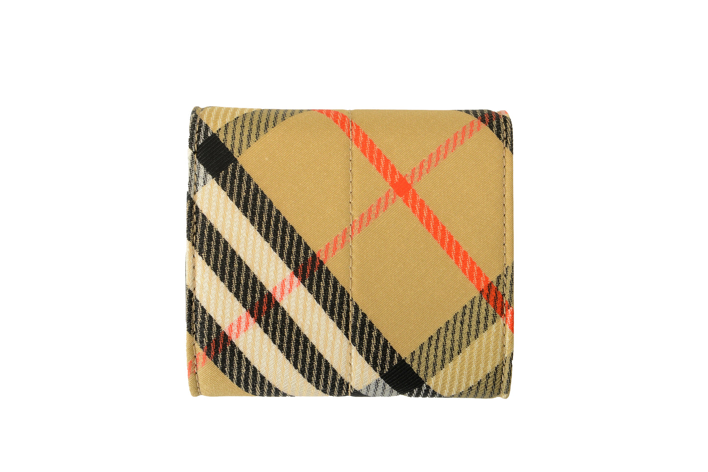 Burberry Sand Ip Check Snip Leather Compact Wallet