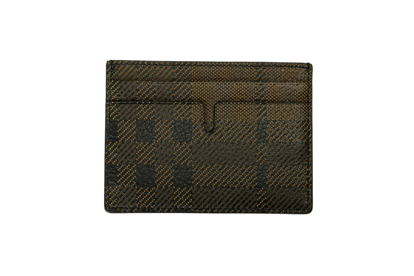 Burberry "Sandon" Leather Silver Logo Card Case Holder