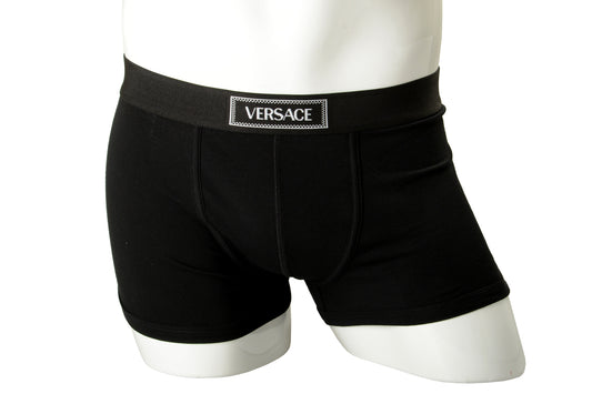 Versace Men's Black Logo Print Low Rise Trunk Underwear Versace Sz 4 US S IT 48