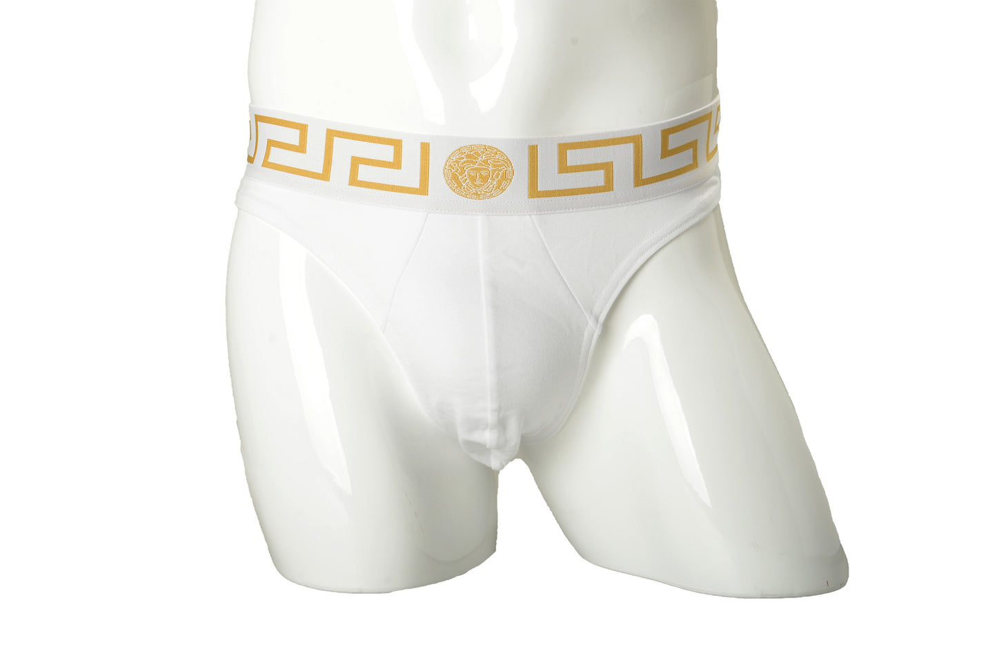 Versace Men's White Gold Border Stretch Thong Underwear VersaceSz 8 US 2XL IT 56