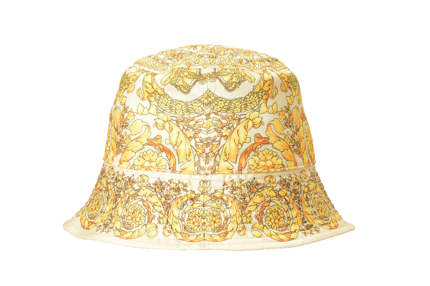 Versace Multi-Color Baroque/ Logo On Black Reversible Bucket Hat Size 58