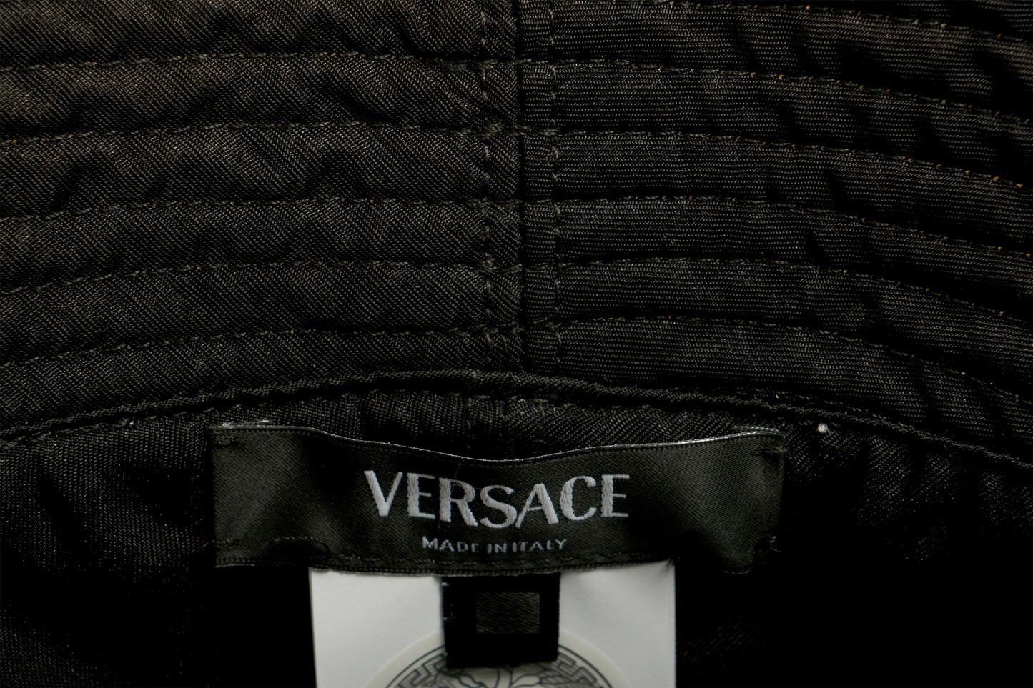 Versace Multi-Color Baroque/ Logo On Black Reversible Bucket Hat Size 58