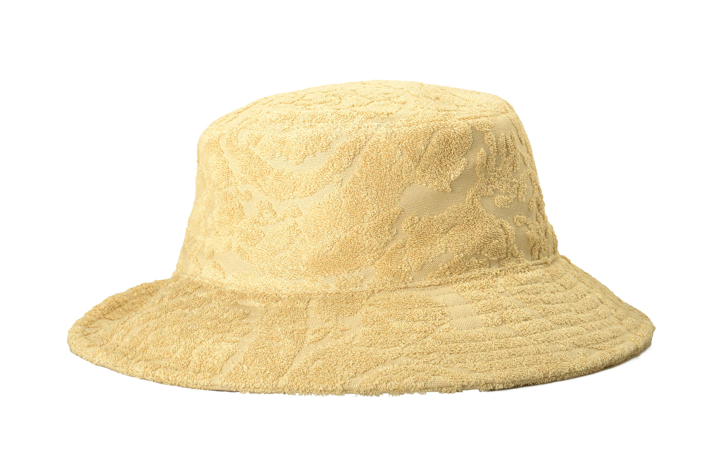 Versace Sand Beige Barocco Print Towel Stitch Bucket Hat Size 59