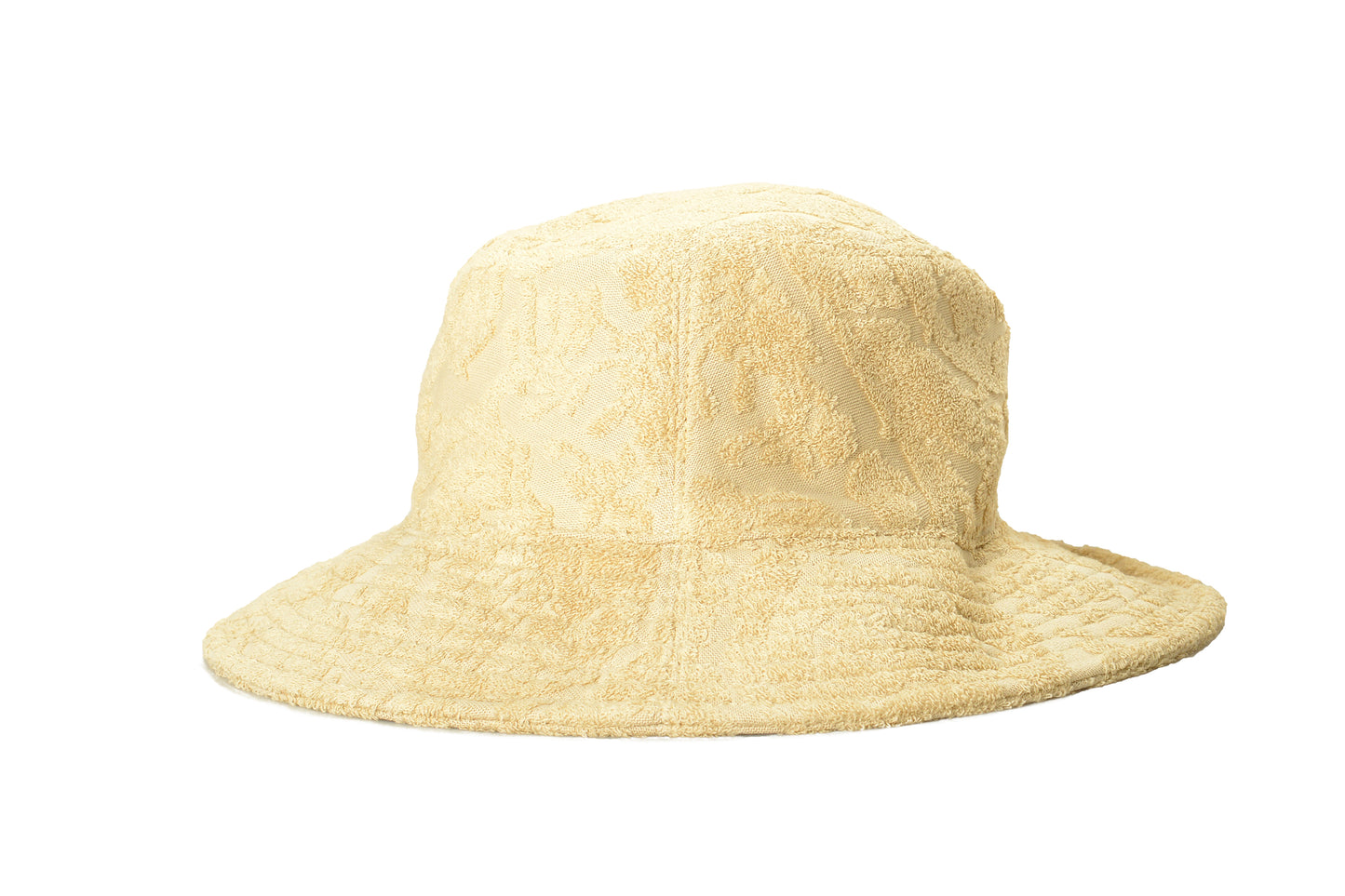 Versace Sand Beige Barocco Print Towel Stitch Bucket Hat Size 59