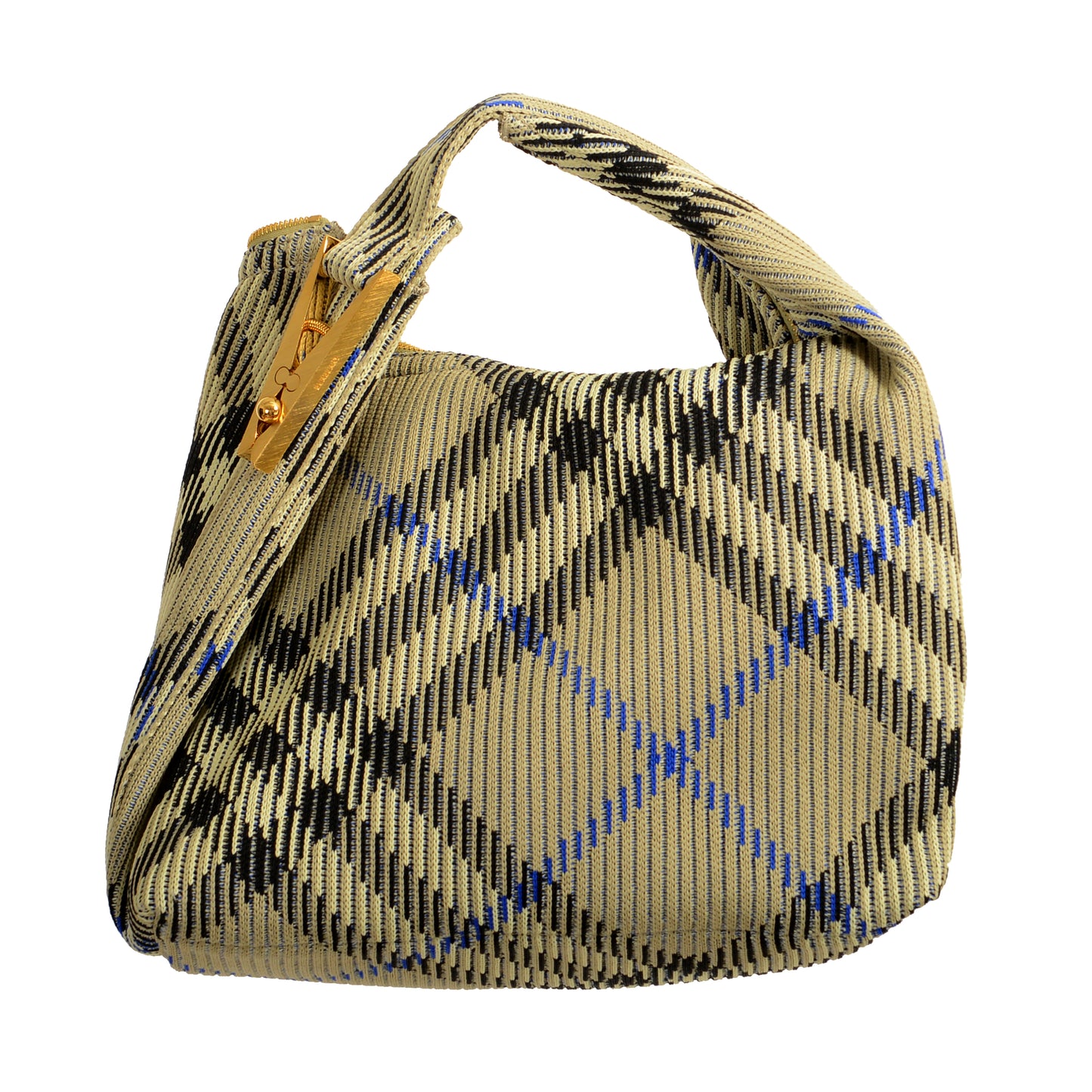 Burberry "Peg" Lichen Plaid Shoulder Hobo Bag