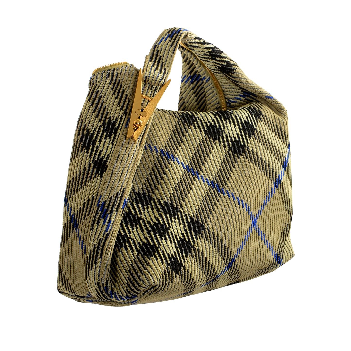 Burberry "Peg" Lichen Plaid Shoulder Hobo Bag
