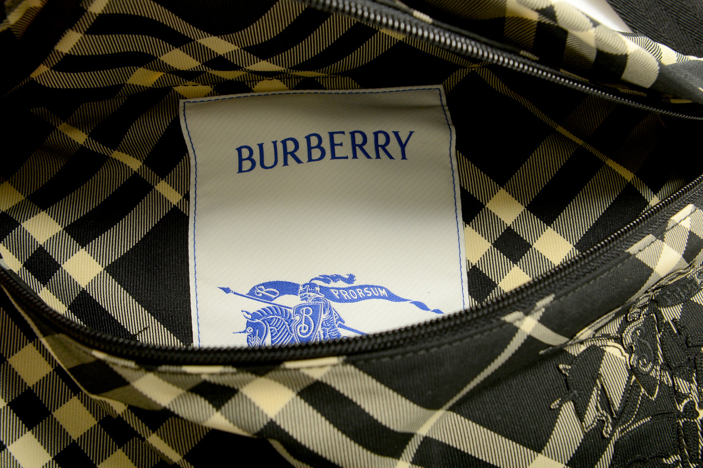 Burberry "Essential Belt Bag" Logo Embroidered Plaid Shoulder Fanny Belt Bag