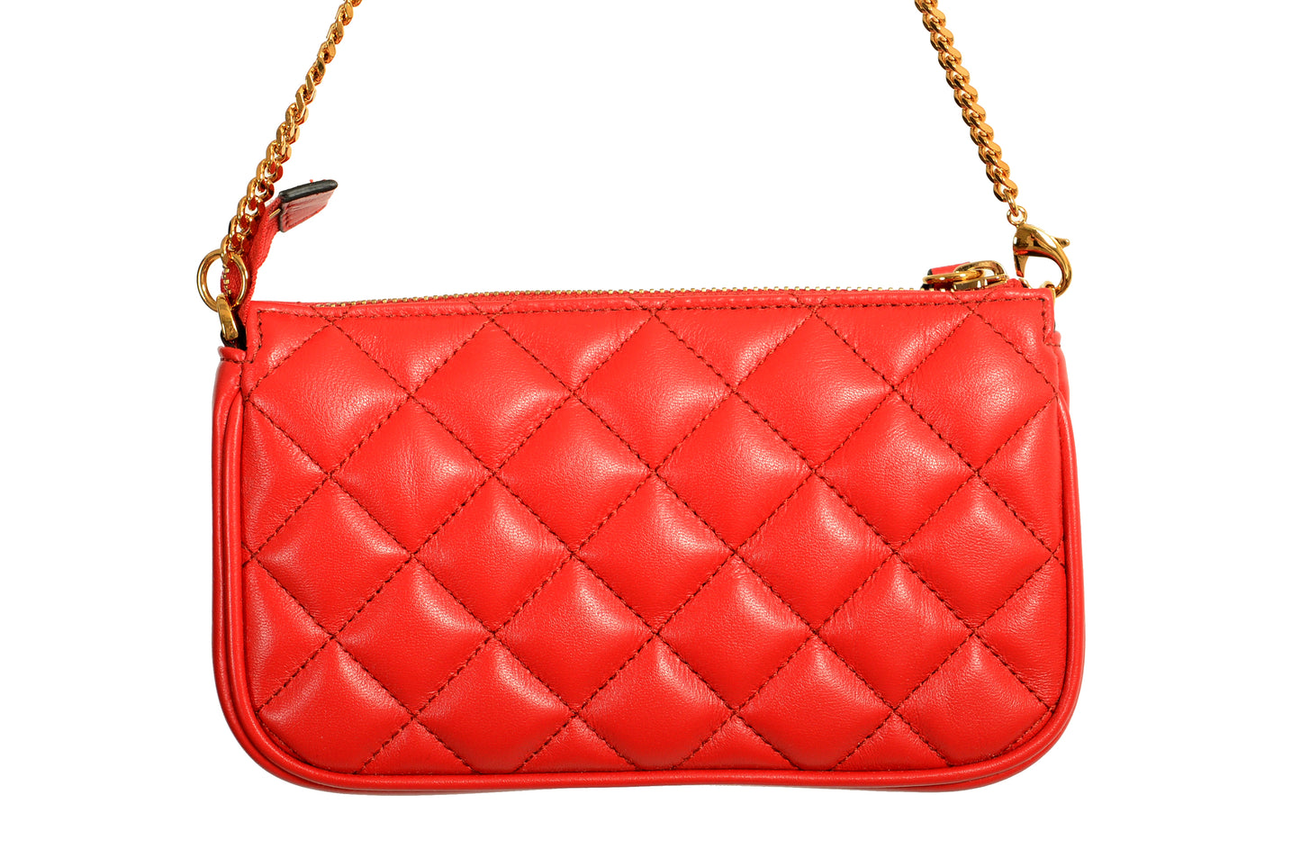 Versace Women's True Red Gold Medusa Quilted Small Handbag Shoulder Bag