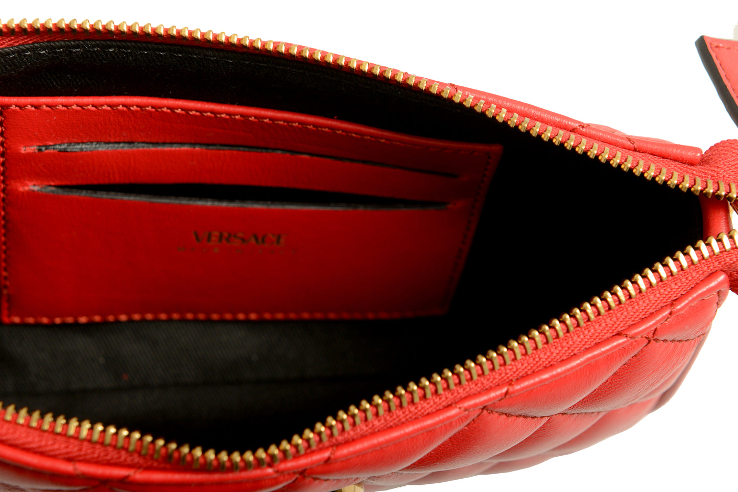 Versace Women's True Red Gold Medusa Quilted Small Handbag Shoulder Bag