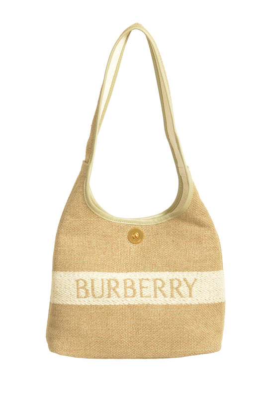 Burberry "SM Shoulder Bag" Natural Beige Canvas Handbag Shoulder Bag