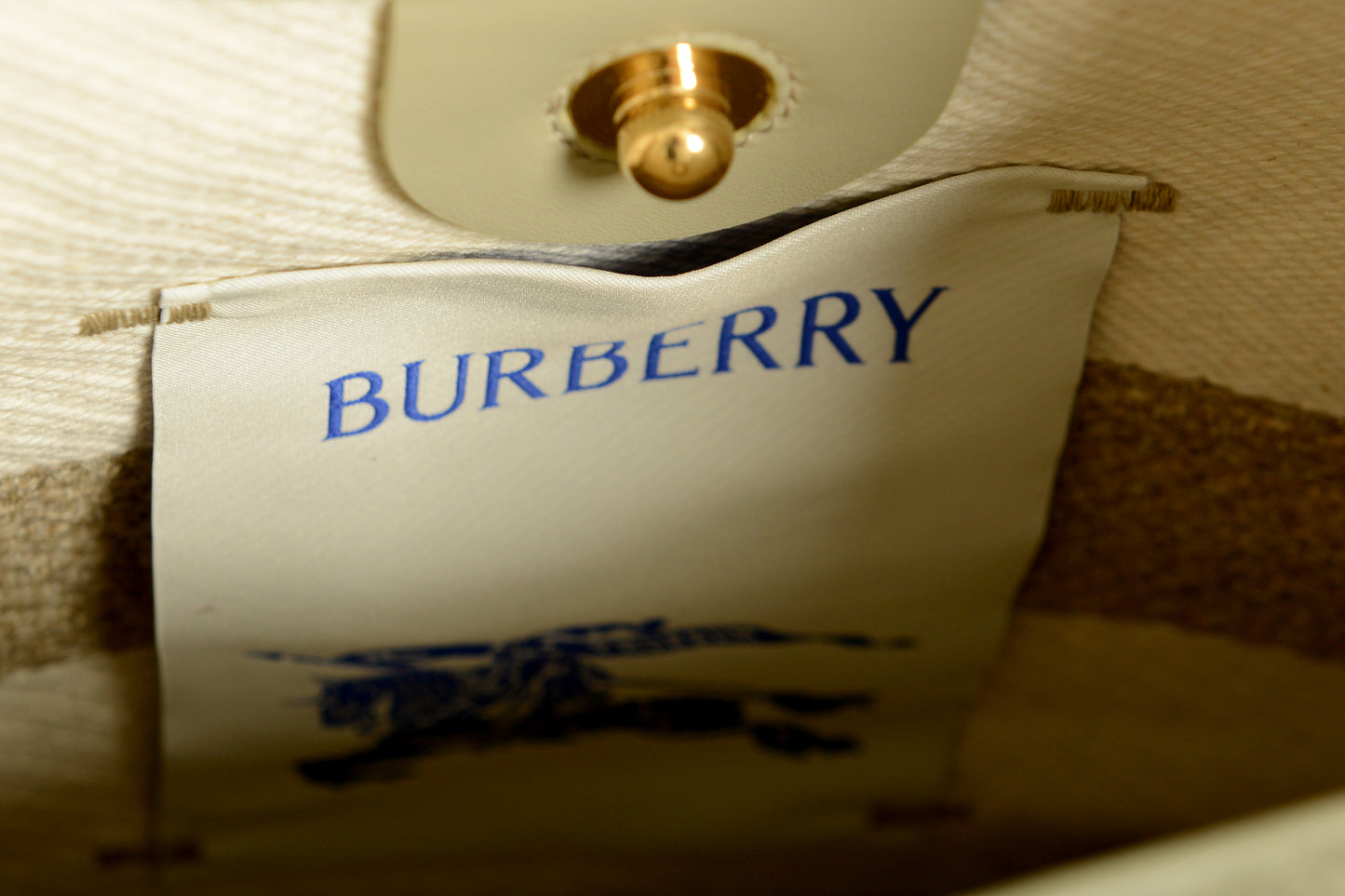 Burberry "SM Shoulder Bag" Natural Beige Canvas Handbag Shoulder Bag