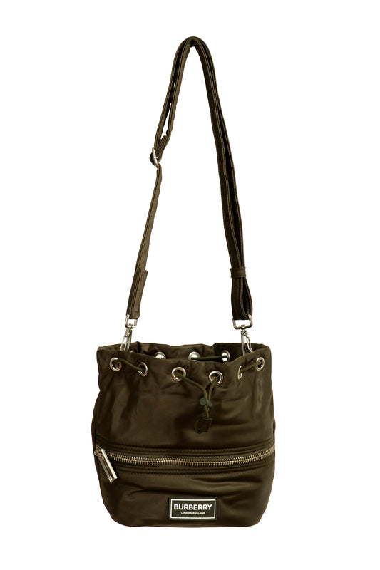 Burberry "LS Ryle NLN" Olive Green Small Bucket Handbag Shoulder Bag