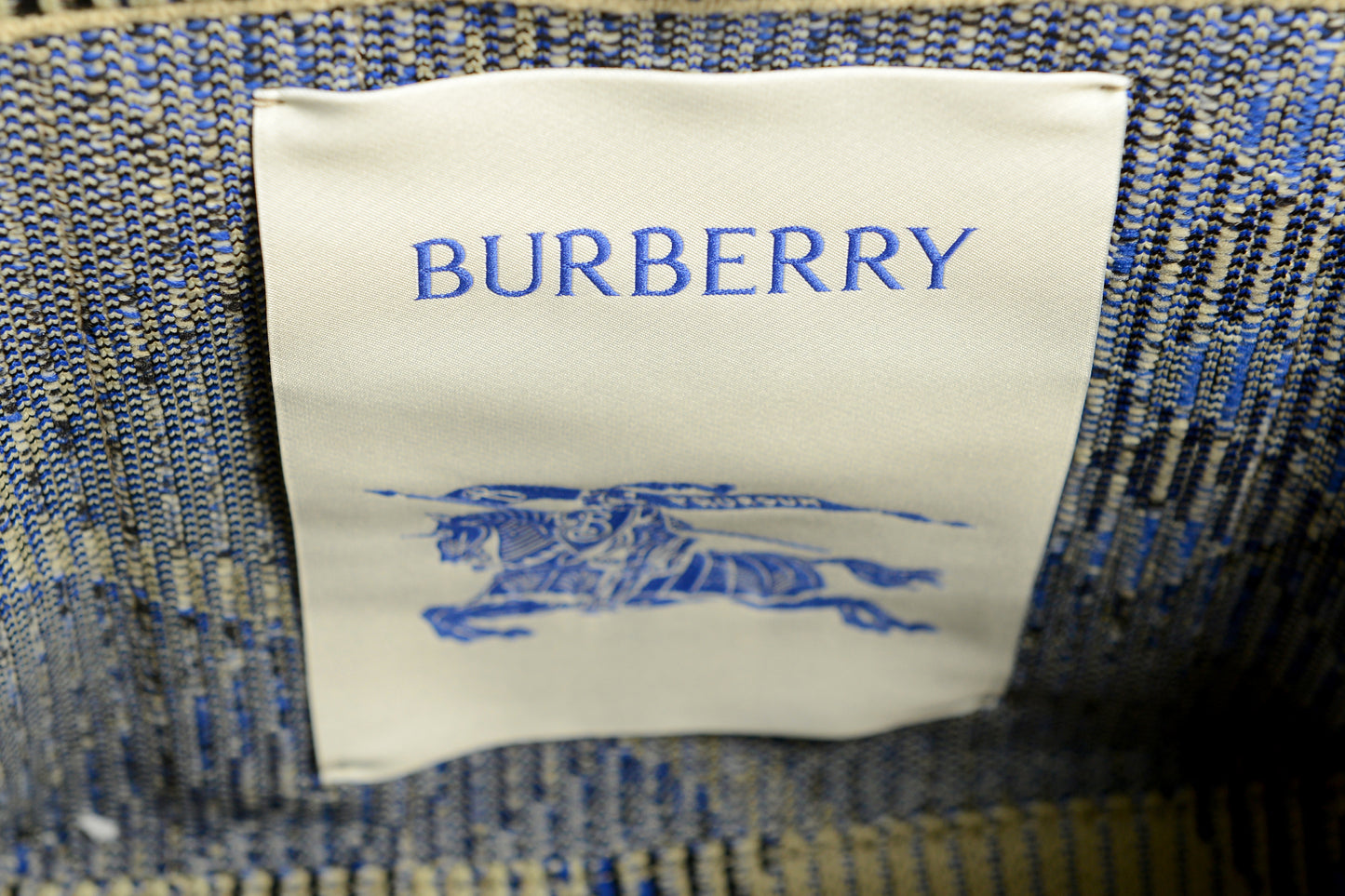 Burberry "Mn Knit Tote" Lichen Plaid Handbag Shoulder Tote Bag