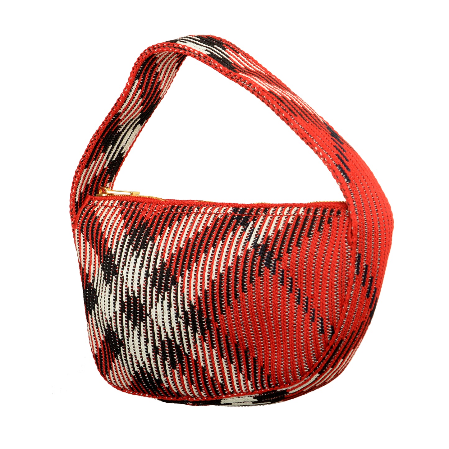 Burberry "Ls Knit Baguette" Scarlet Plaid Handbag Shoulder Bag