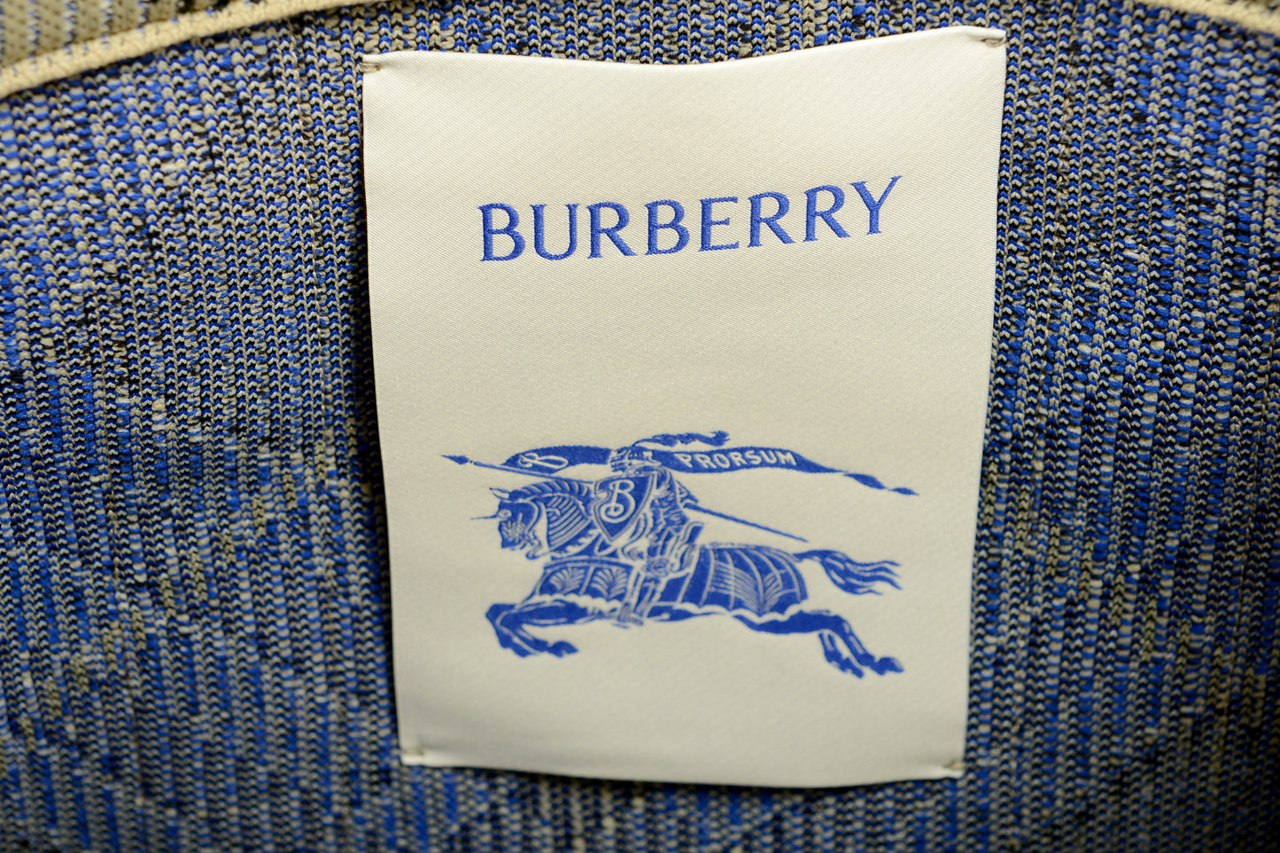 Burberry "Md Knit Tote" Lichen Plaid Handbag Shoulder Tote Bag