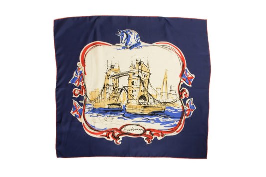 Burberry "Tower Bridge SQ" Multi-Color Large 100% Silk Square Scarf