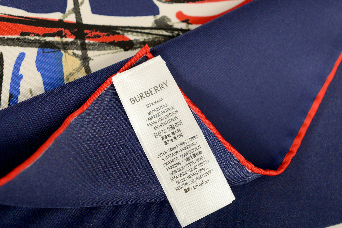 Burberry "Tower Bridge SQ" Multi-Color Large 100% Silk Square Scarf
