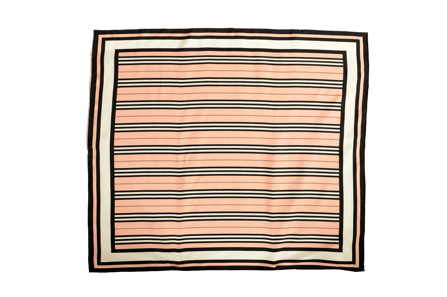 Burberry "IS SLK SQ" Frosted Pink Striped Large 100% Silk Square Scarf