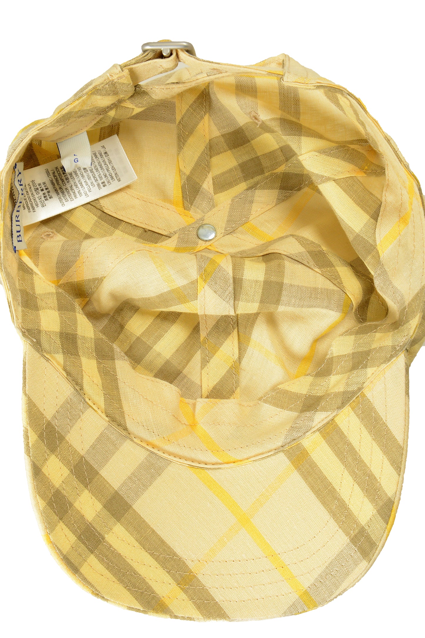 Burberry "Linen Check Baseball" Wheat IP Check Baseball Hat Size L