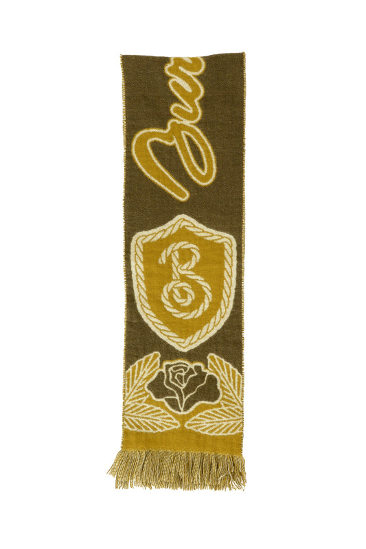 Burberry "MU B Shield Graphic Scf" Loch Wool Cashmere Scarf