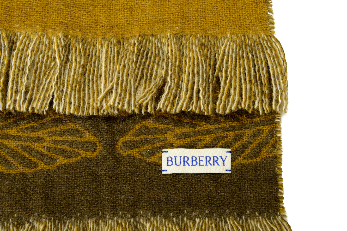 Burberry "MU B Shield Graphic Scf" Loch Wool Cashmere Scarf