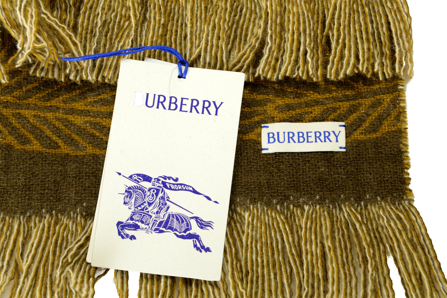 Burberry "MU B Shield Graphic Scf" Loch Wool Cashmere Scarf
