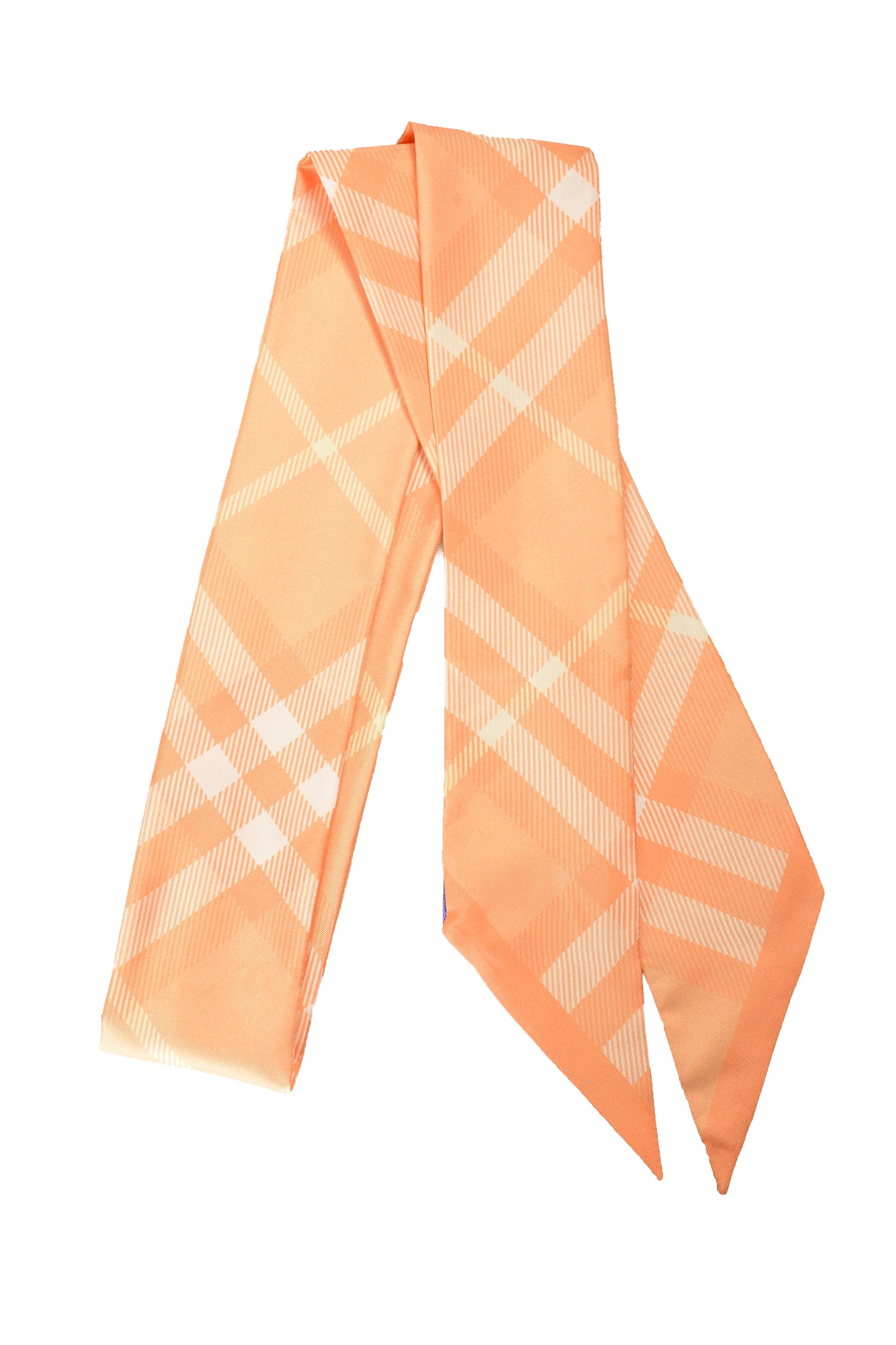 Burberry "SS LG VTG RVS Silk SY" Peach 100% Silk Neck Scarf