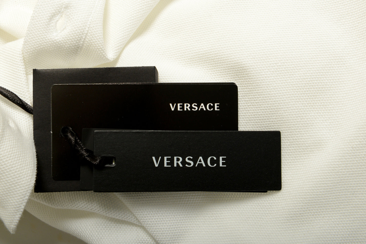 Versace Men's White Barocco Print Short Sleeve Polo Shirt US XS IT 46