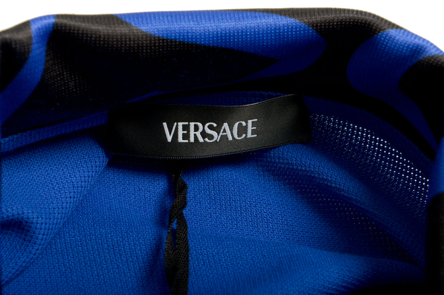 Versace Men's Royal Blue Logo Embroidery Short Sleeve Polo Shirt US 4XL IT 60