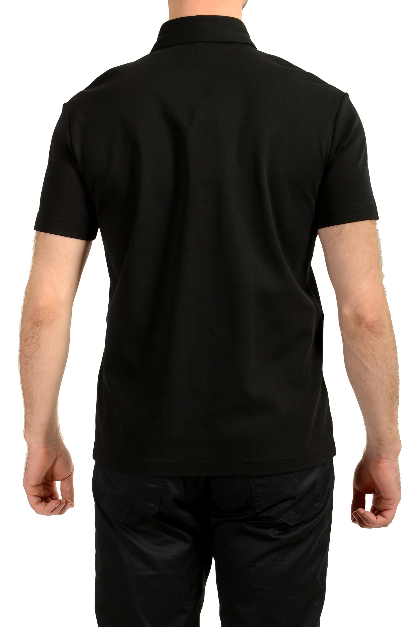 Versace Men's Black "Greca Print" Short Sleeve Polo Shirt US L IT 52