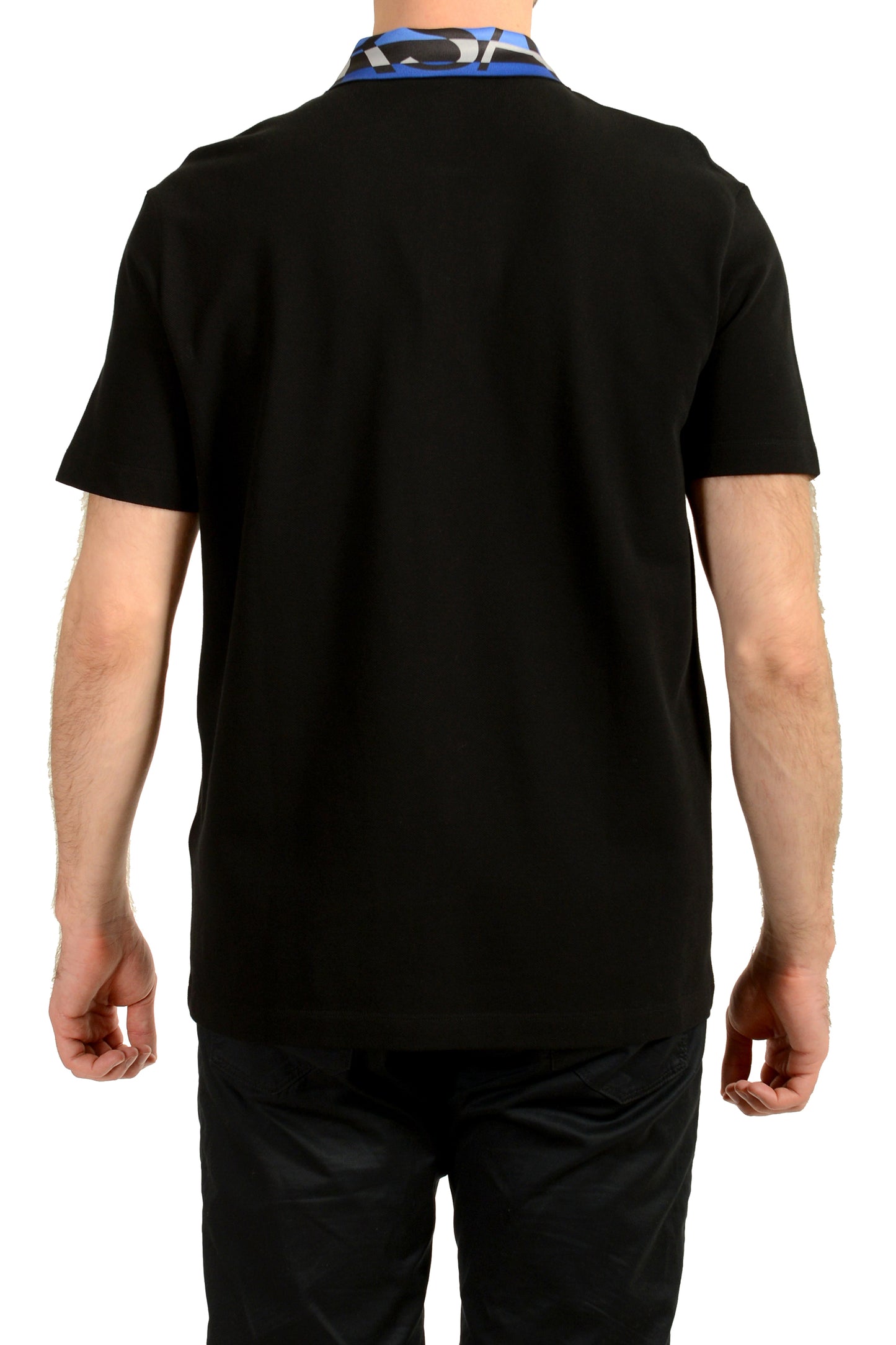 Versace Men's Black Logo Embroidery Short Sleeve Polo Shirt US 6XL IT 64