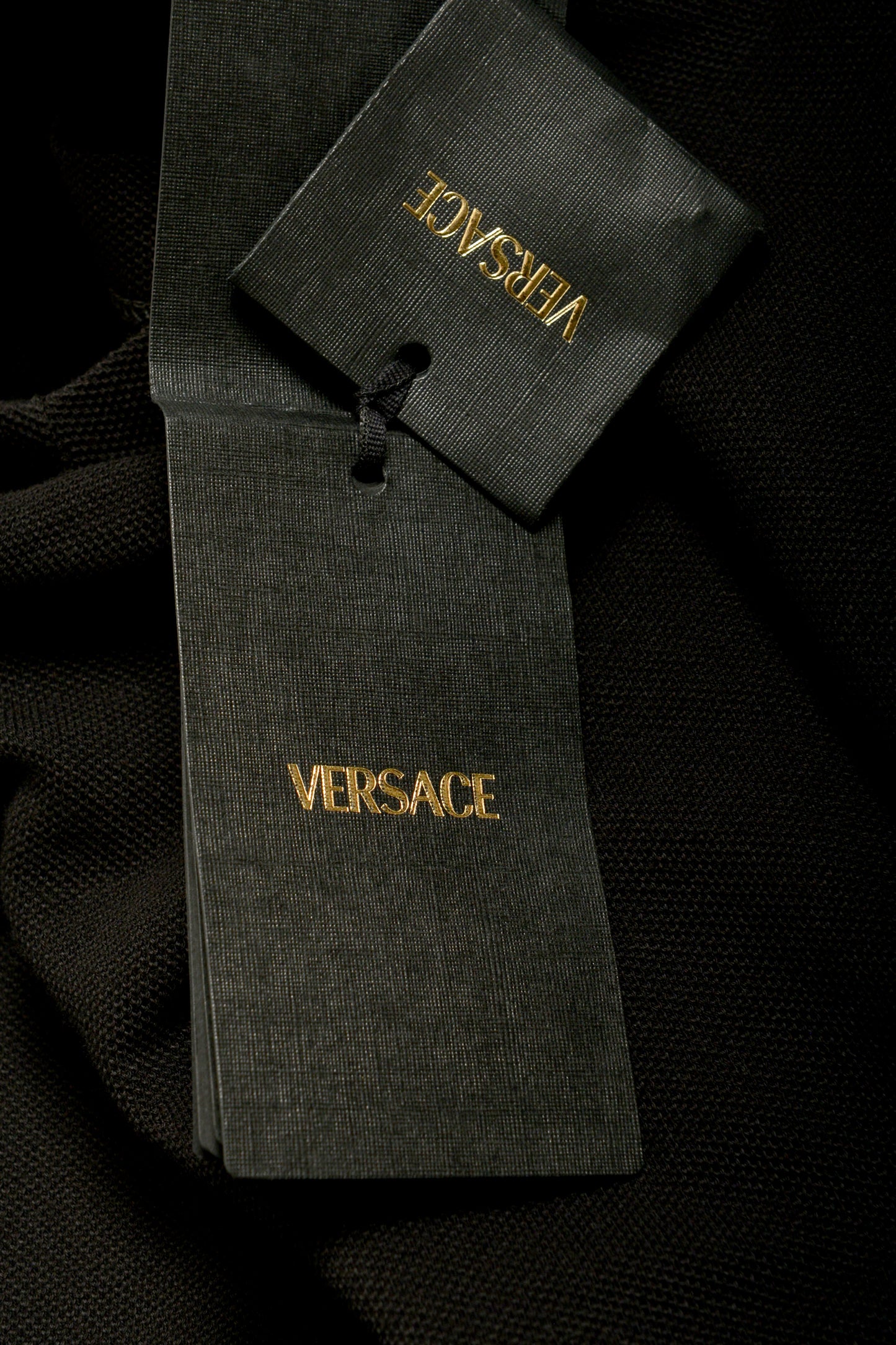 Versace Men's Black Logo Embroidery Short Sleeve Polo Shirt US XL IT 54