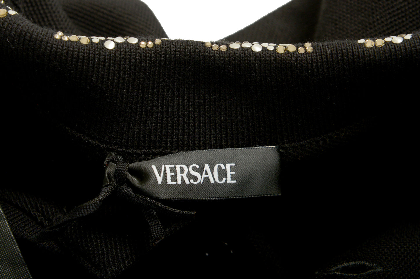 Versace Men's Black Logo Embroidery Short Sleeve Polo Shirt US XL IT 54