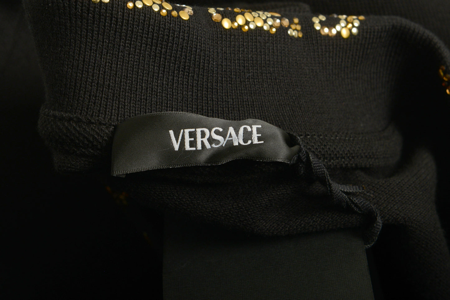 Versace Men's Black Logo Embroidery Short Sleeve Polo Shirt US L IT 52