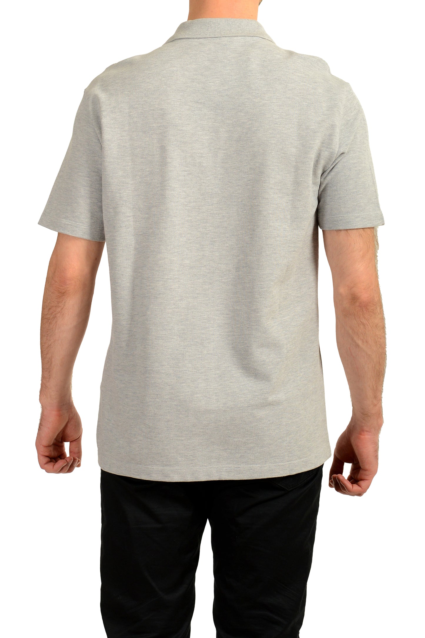 Versace Men's Gray Medusa Logo Embroidery Short Sleeve Polo Shirt US XL IT 54