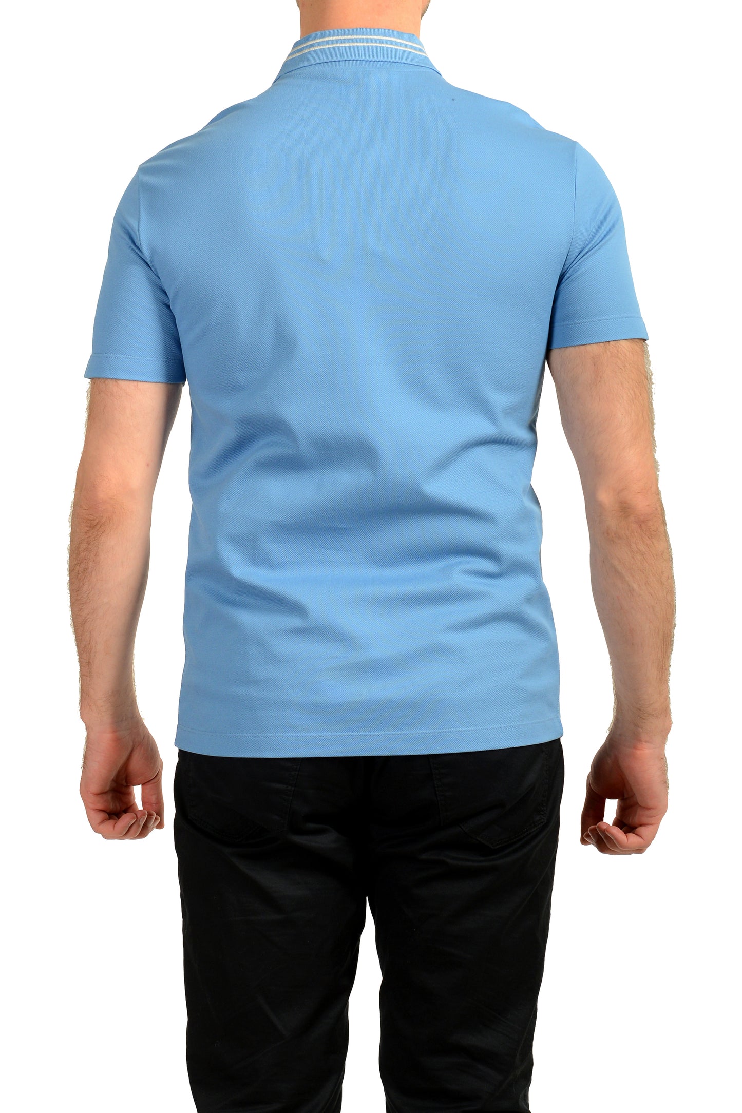 Versace Men's Blue Medusa Logo Embroidery Short Sleeve Polo Shirt US S IT 48