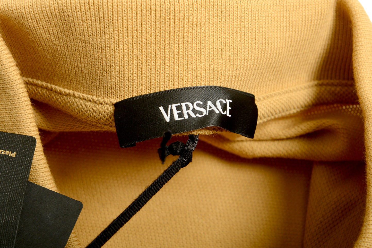 Versace Men's Beige Medusa Logo Embroidery Short Sleeve Polo Shirt US L IT 52
