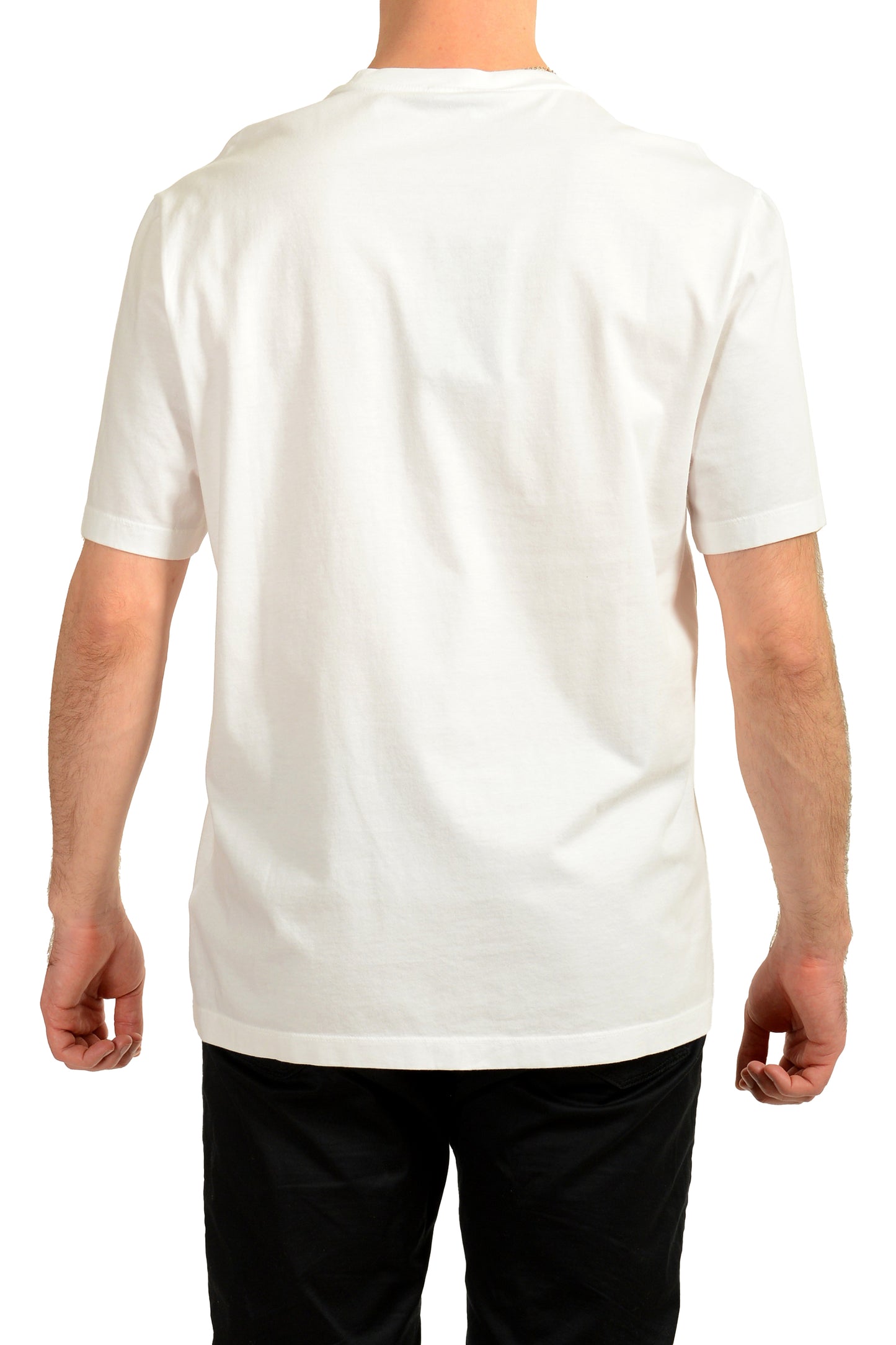 Versace Men's White Graphic Print Short Sleeve T-Shirt US M IT 50