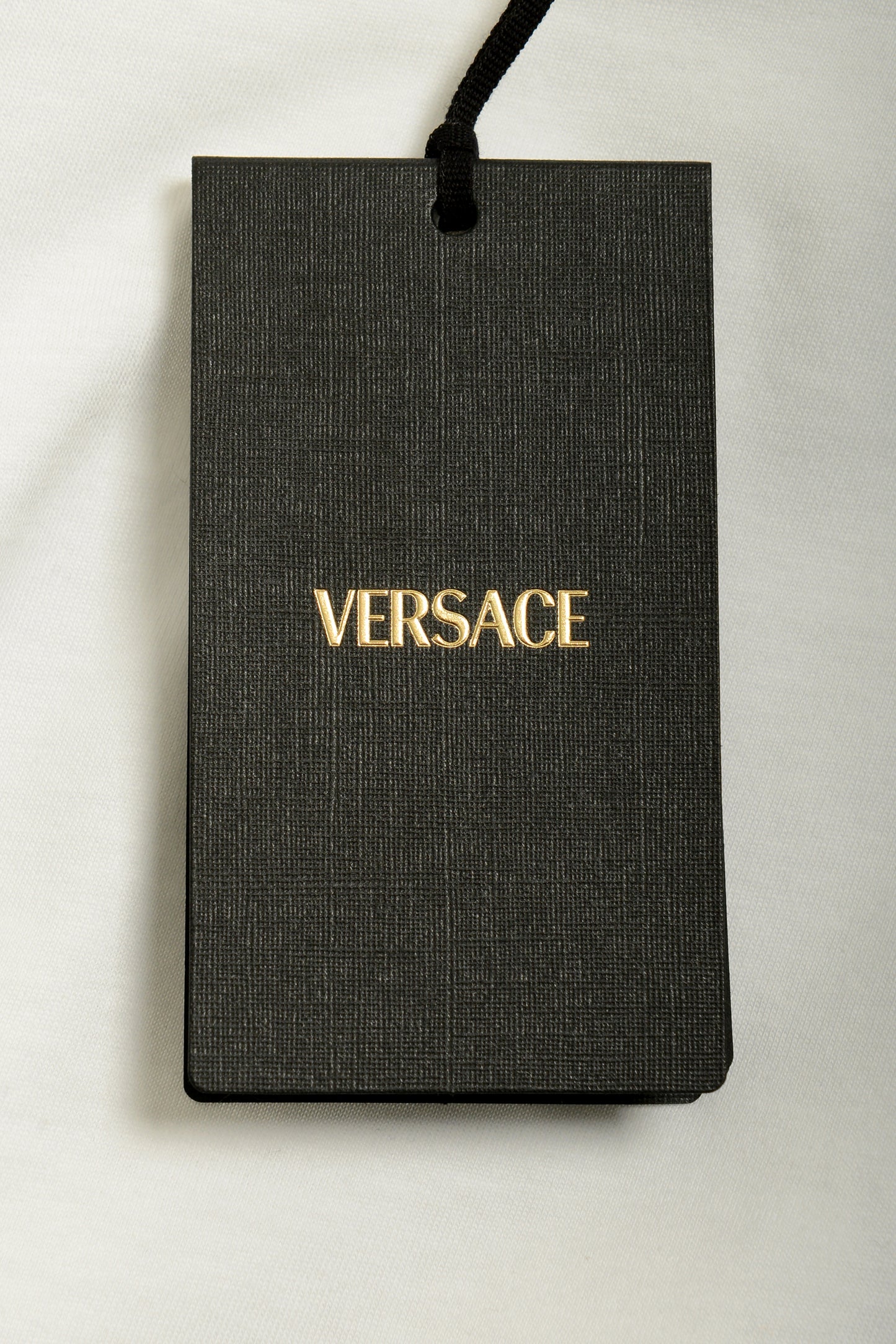Versace Men's White Logo Embroidered Crewneck Short Sleeve T-Shirt US L IT 52